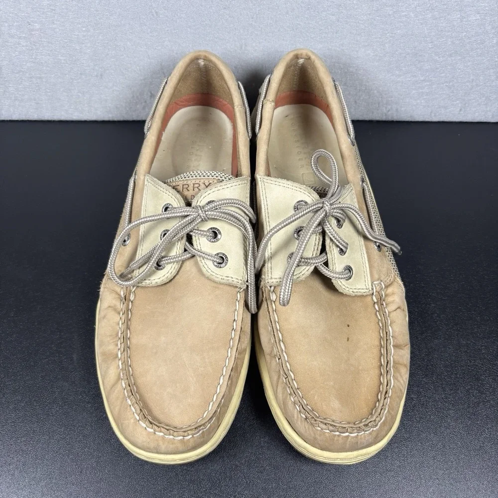 SPERRY Top Sider Men's Billfish 3 Eye Boat Shoes TAN/BEIGE 0799023 Size 9.5M